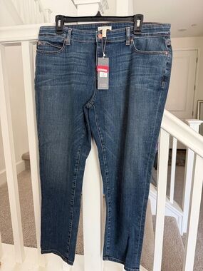 Eileen Fisher Straight Leg Jeans in Dark Blue Denim